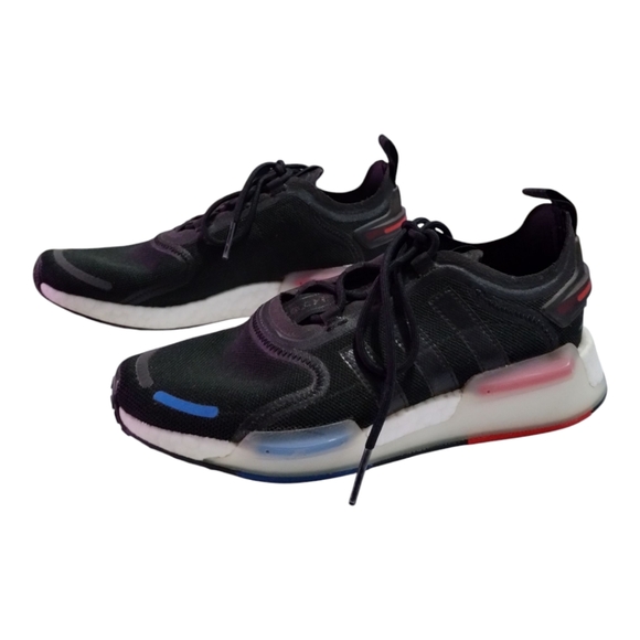 Adidas Men's NMD_V3 Boost Athletic Running Shoes Black Red Blue Sz 7 - Picture 1 of 6